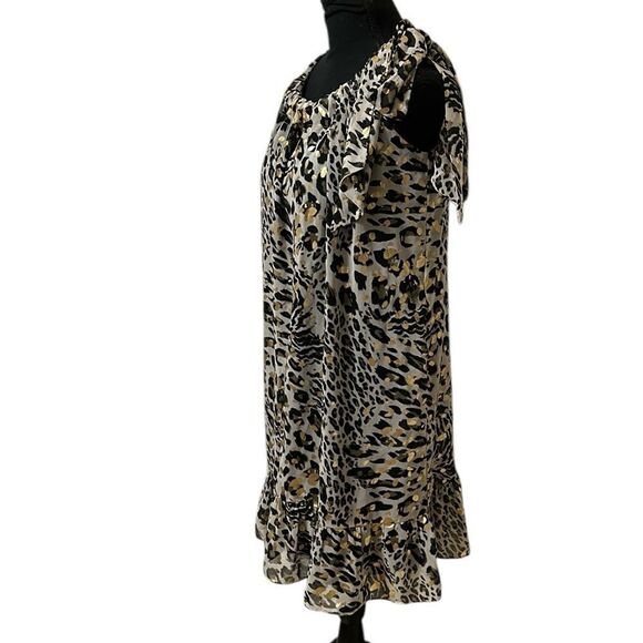 BCBG Generation leopard cheetah print babydoll dress(Size Large) - Picture 2 of 8